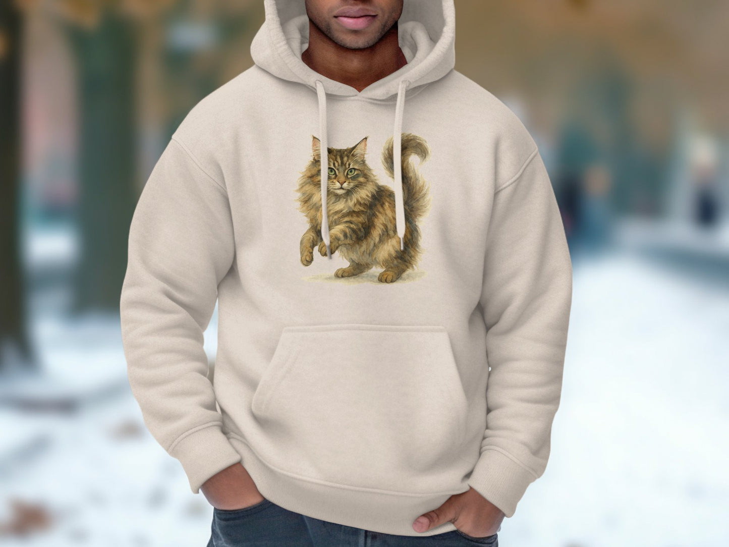 Cat Lovers Cozy Beige Sweatshirt Hoodie product type