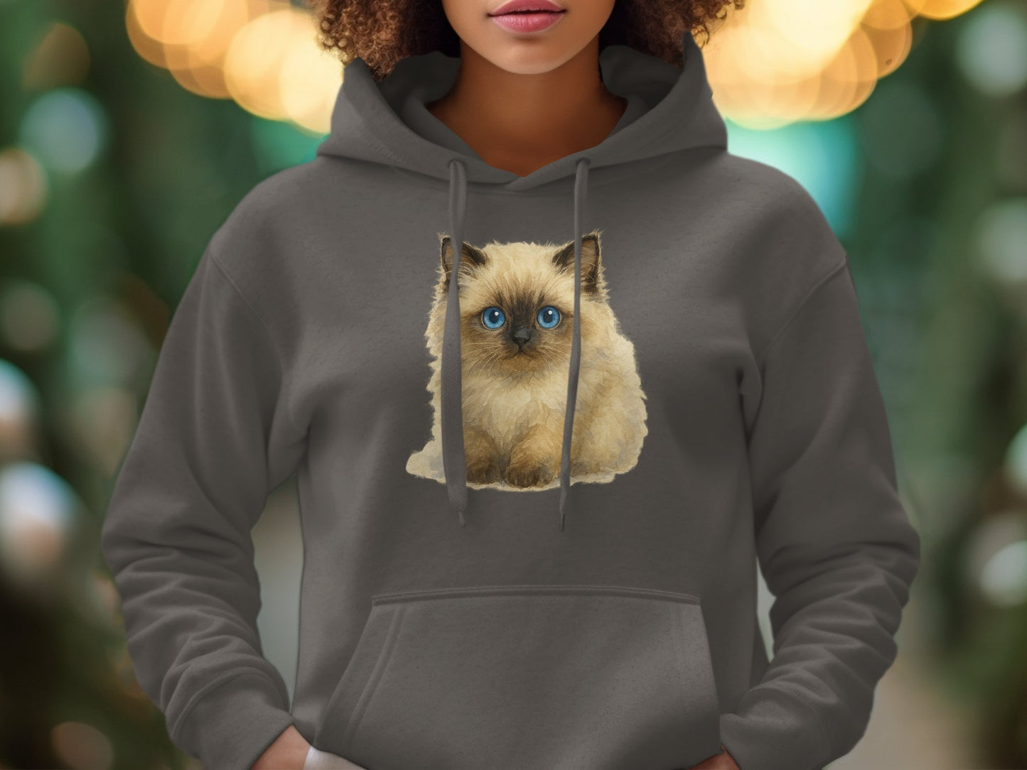 Cute Blue-eyed Cat Graphic Hoodie product