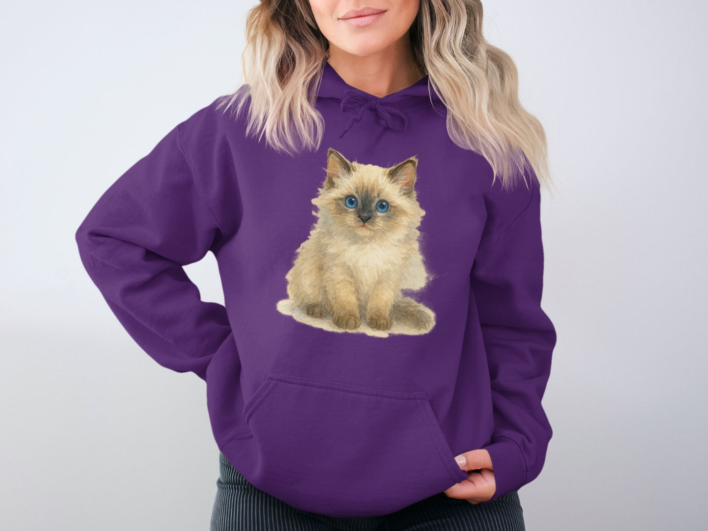 Adorable Kitten Print Hoodie for Cat Lovers product type