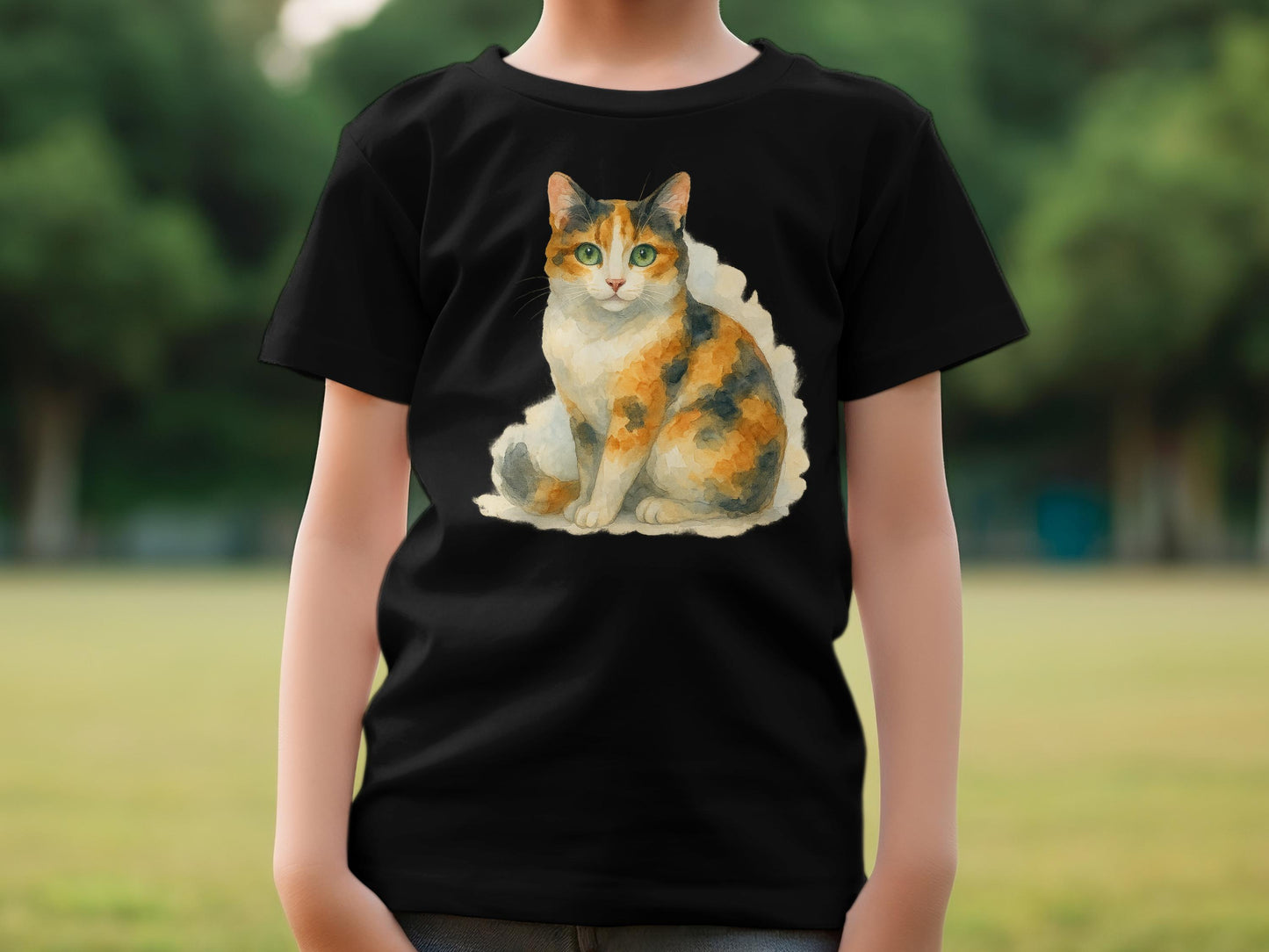 Cute Cat Print Design on Kids T-Shirt product type