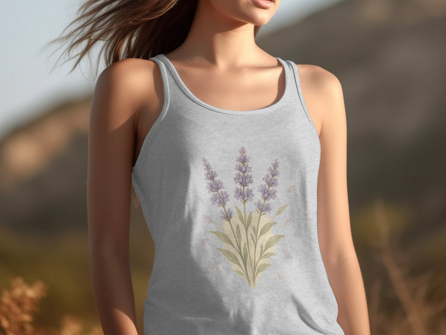 Lavender Flower Graphic Print Tank Top product type