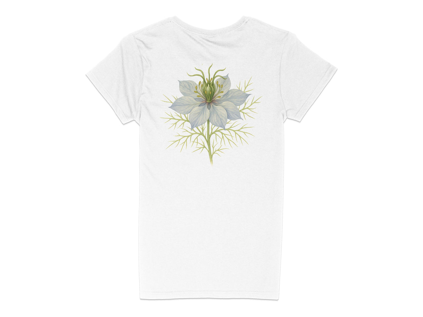 Elegant Floral Graphic on White Tee Shirt product type