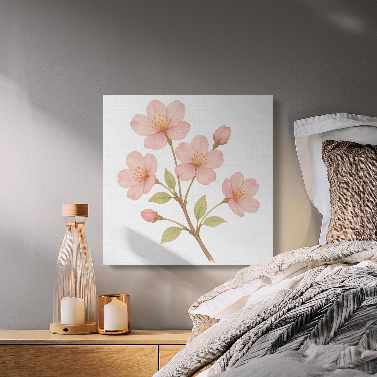 Floral Wall Art with Blooming Pink Flowers product type
