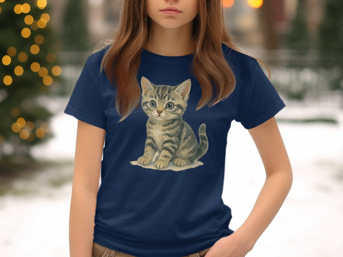 Cute Kitten Illustrated Design T-shirt product type