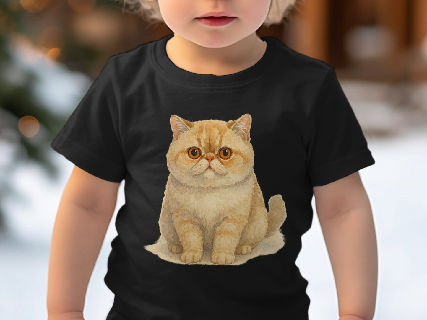 Adorable Cat Illustration on Children's T-shirt product type