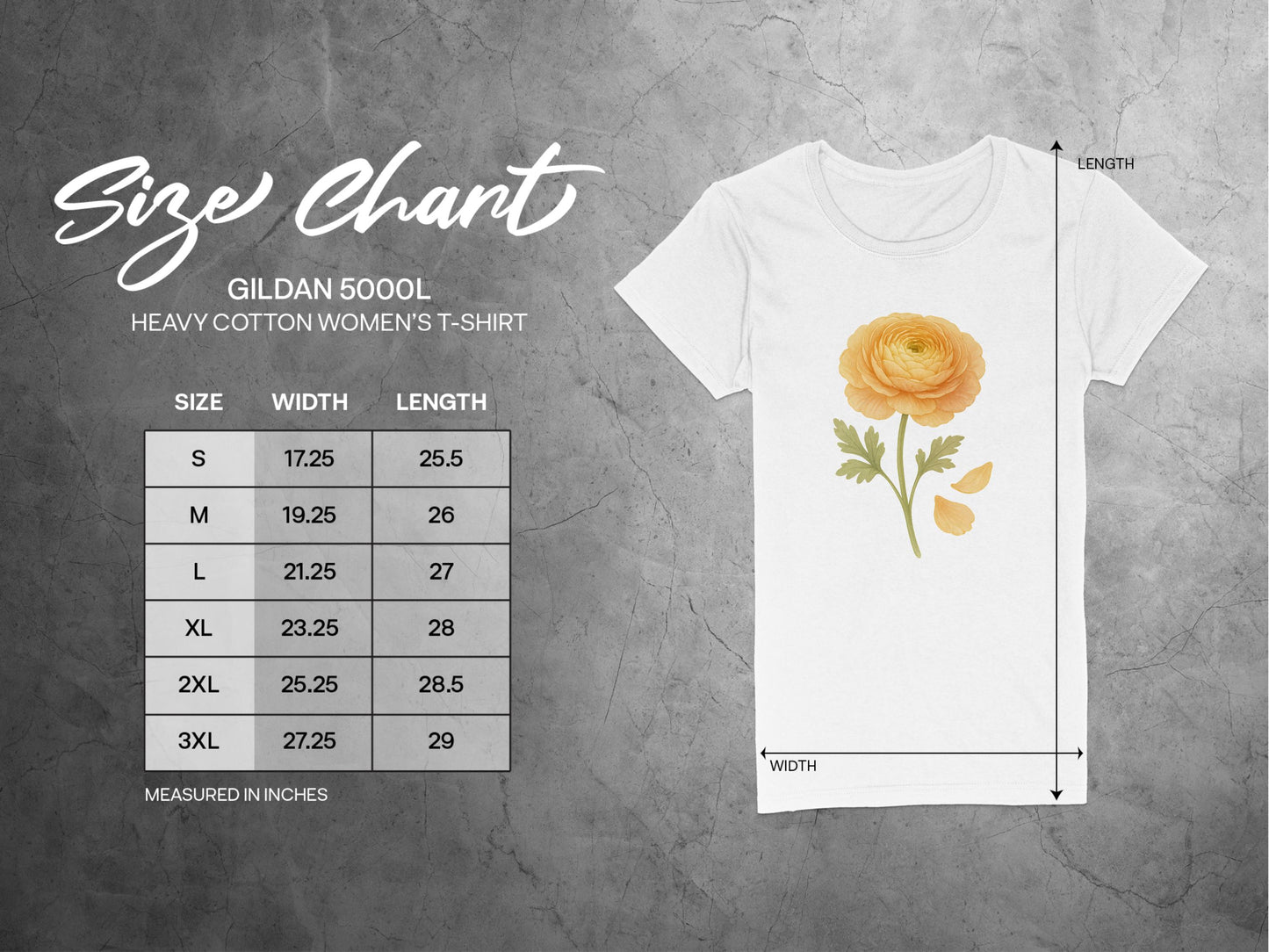 Yellow Flower Print Gildan 5000L Women's T-Shirt product type