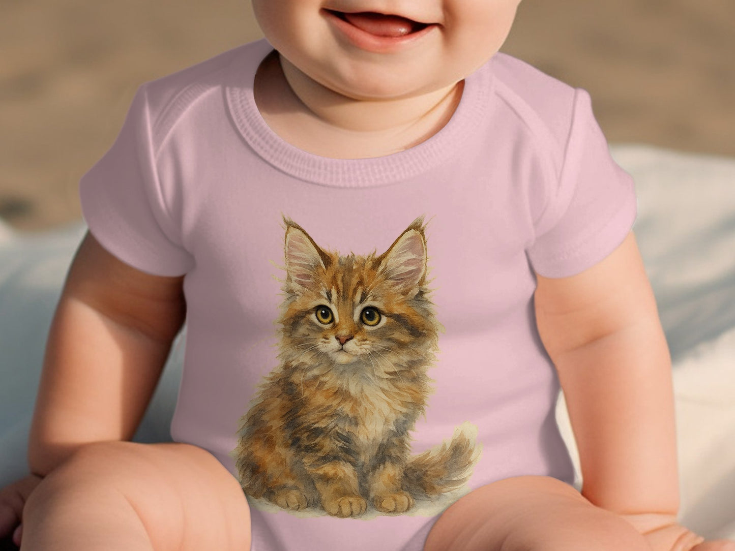 Adorable Kitten Print Design on Baby Onesie product type