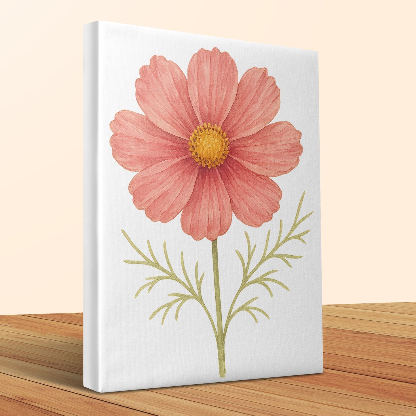 Pink Cosmos Flower Illustration Canvas Art product