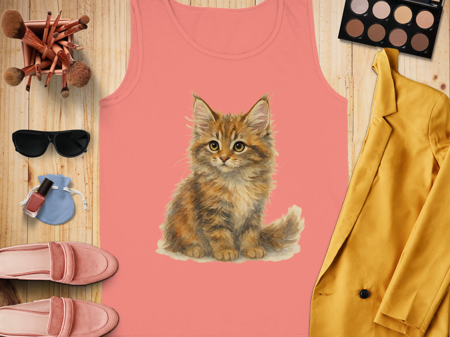 Cute Kitten Graphic Tank Top Perfect Cat Lover Product Type