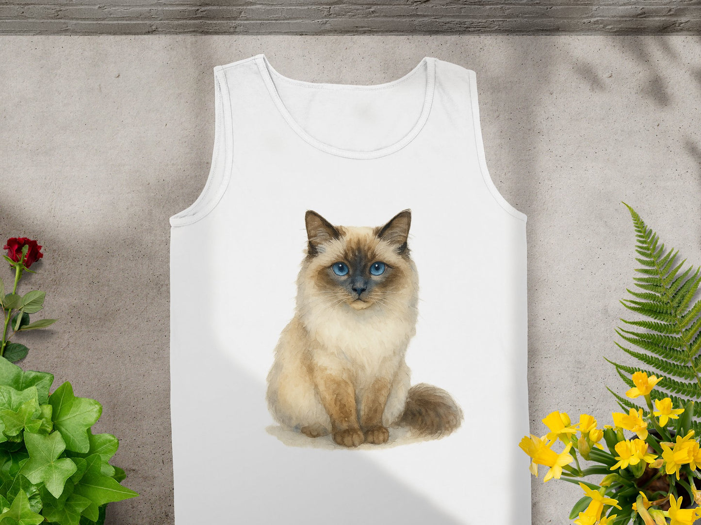Adorable Fluffy Cat Print Sleeveless Tank Top product type