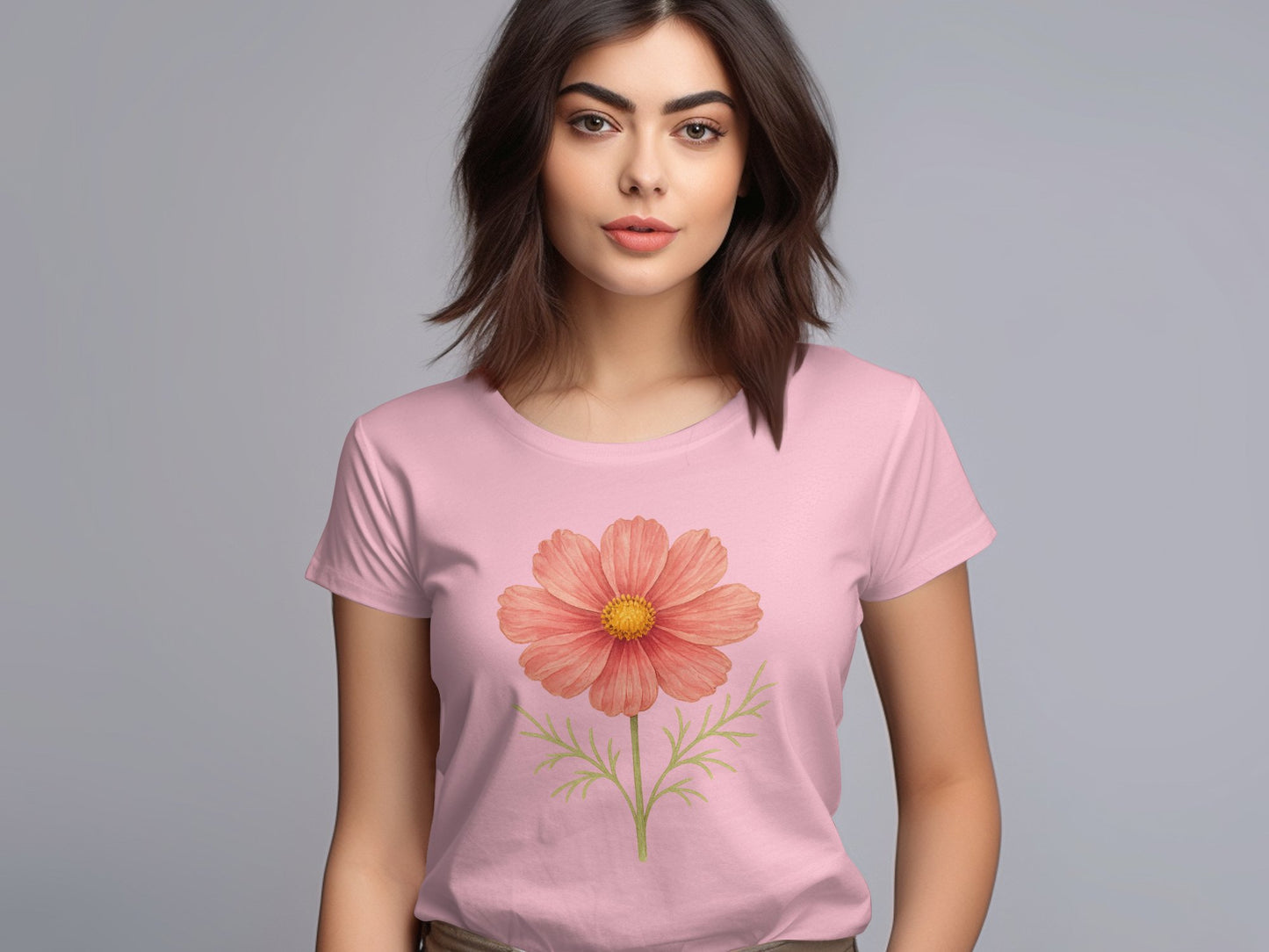 Pink T-Shirt with Beautiful Floral Print T-Shirt product