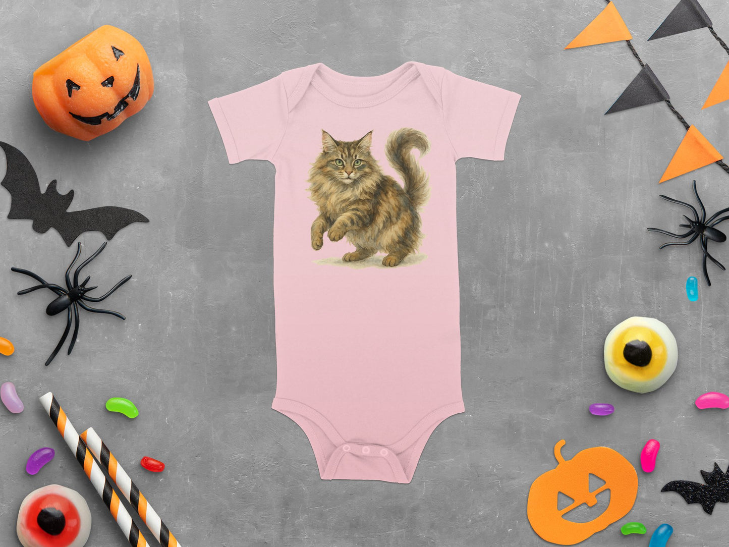 Adorable Halloween Cat Romper Perfect Baby Shower Gift product