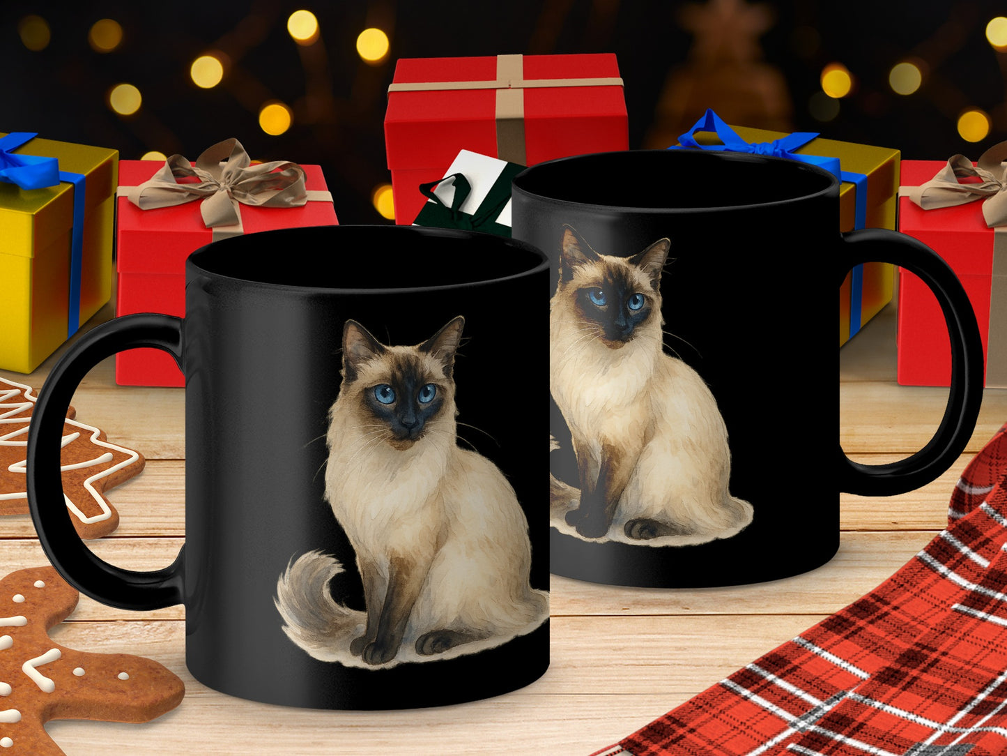 Beautiful Siamese Cat Themed Mug Christmas Holiday product