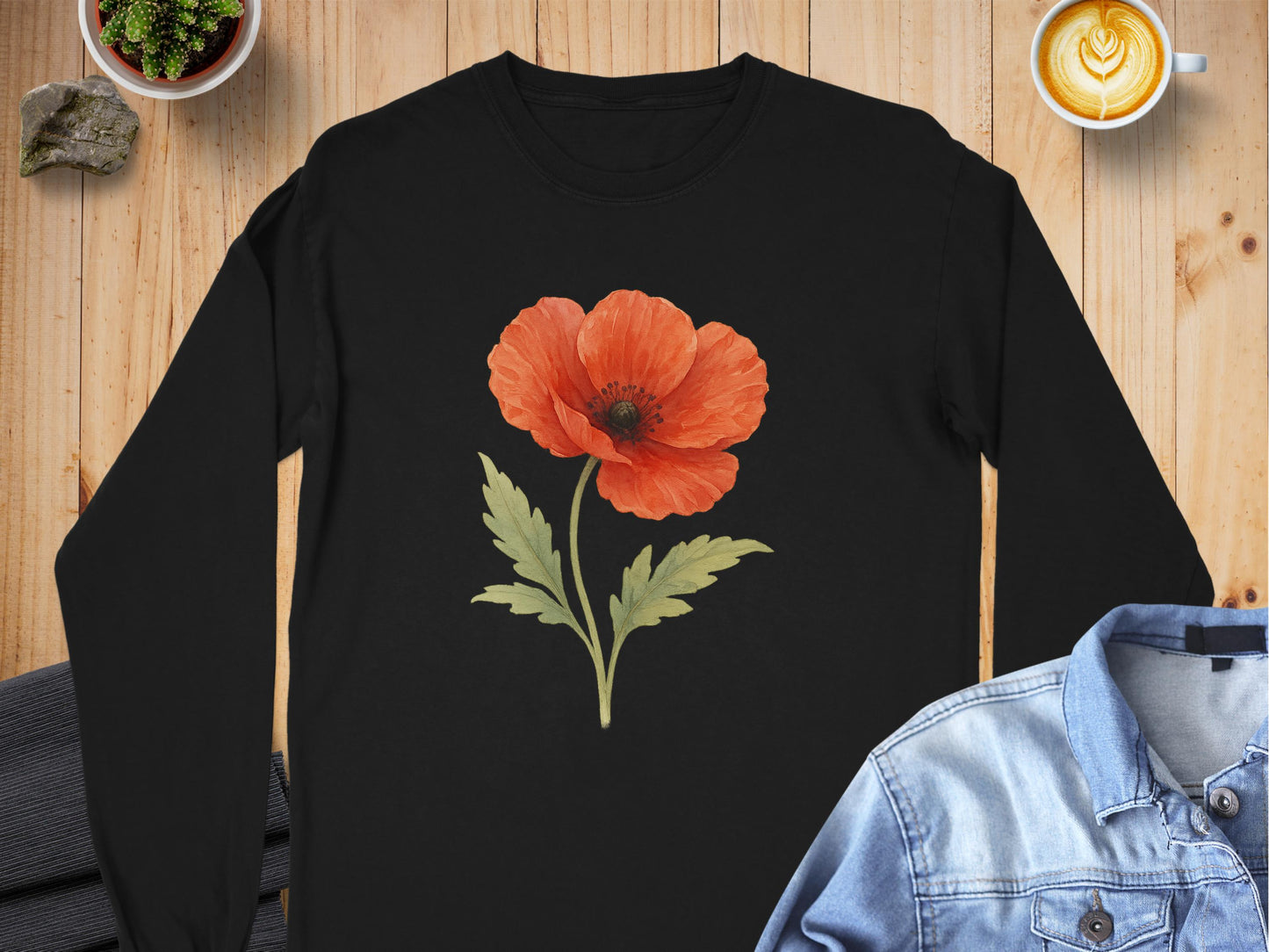 Elegant Red Poppy Flower Graphic on Black product