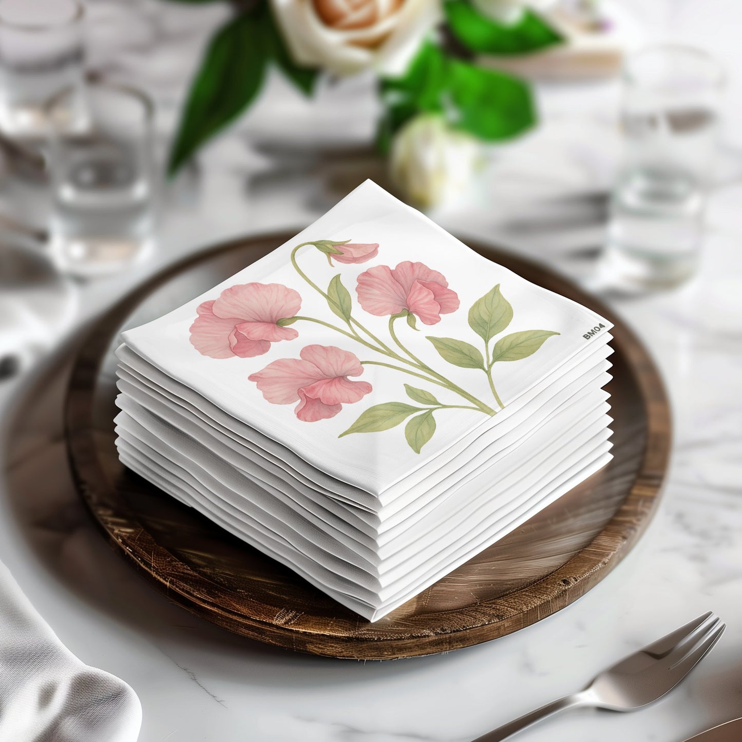 Floral Pink Blossom Design Decorative Napkins product