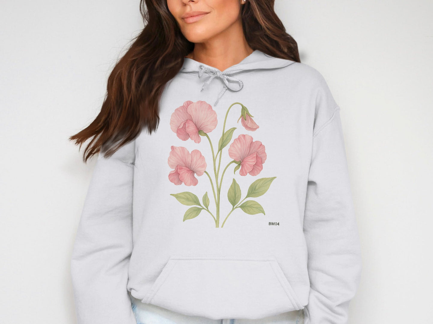 Elegant Floral Design Print Hoodie Stylish Casual Product