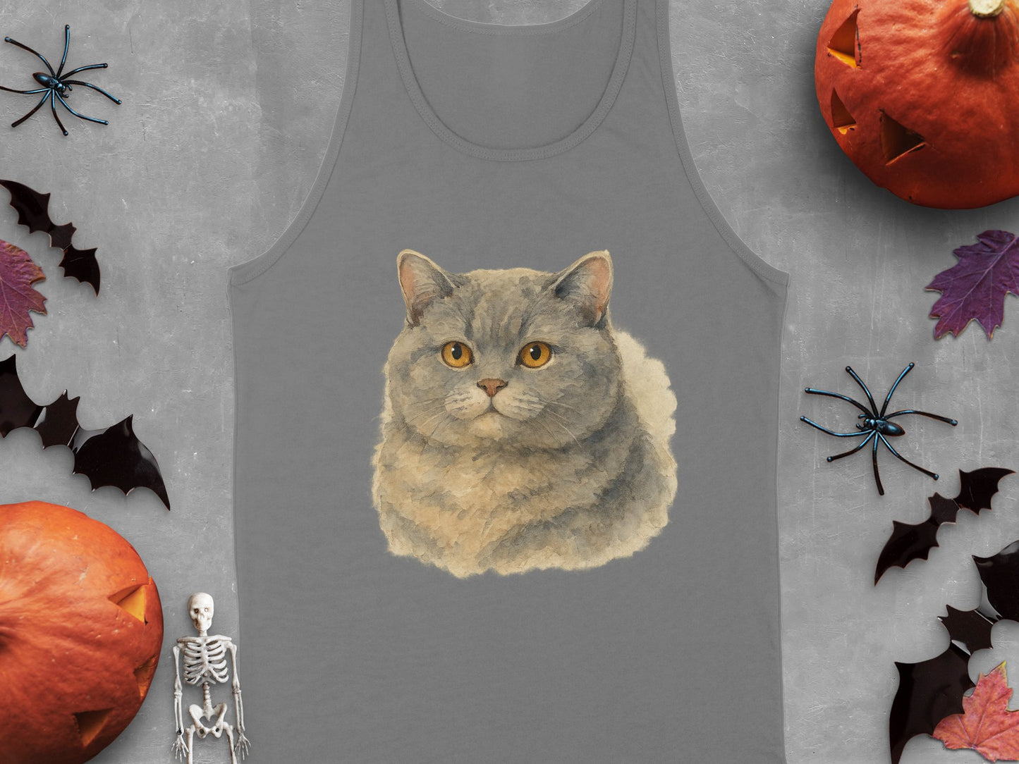 Cute Gray Cat Tank Top for Cat Lovers Apparel product type