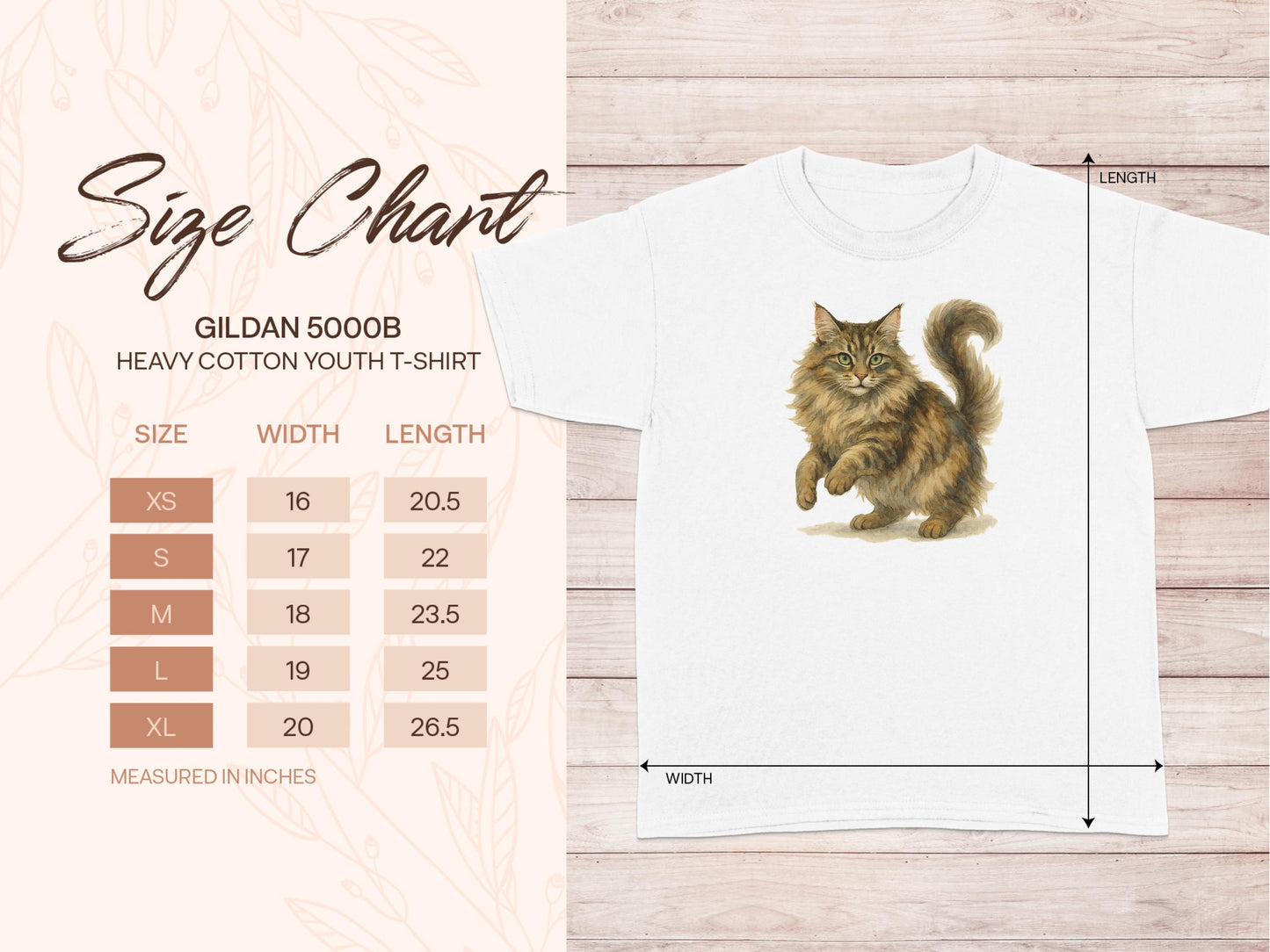 Gildan Cat Print T-Shirt Heavy Cotton Youth T-shirt product type