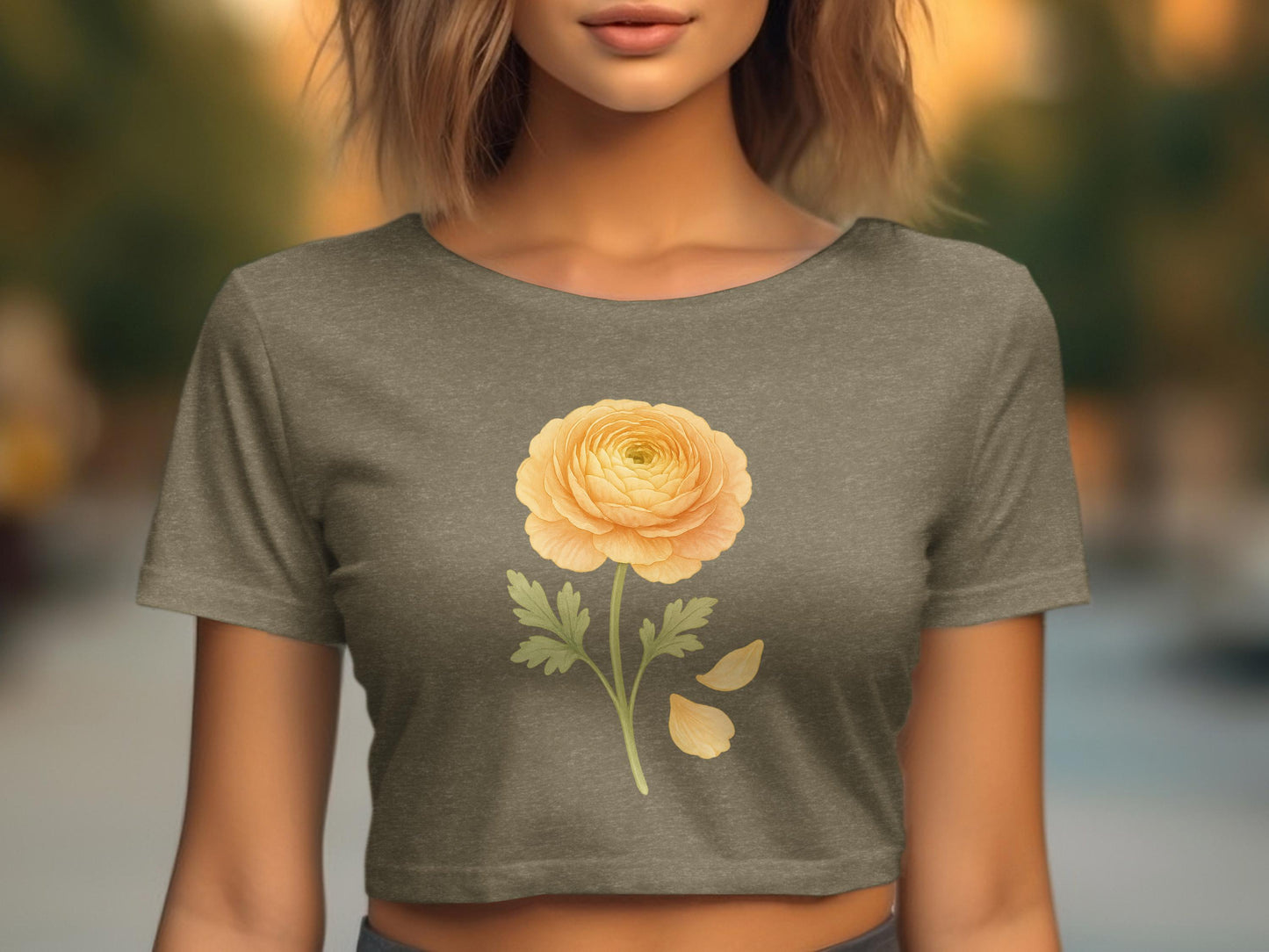 Yellow Blossom Printed Graphic Crop Top product type