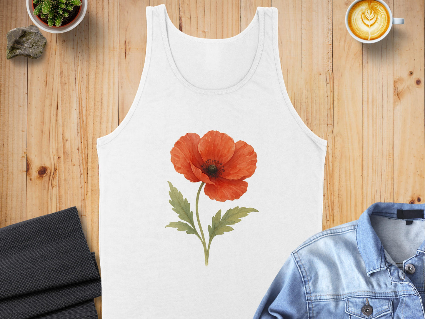 Stunning Tank Top with Orange Floral Design product type