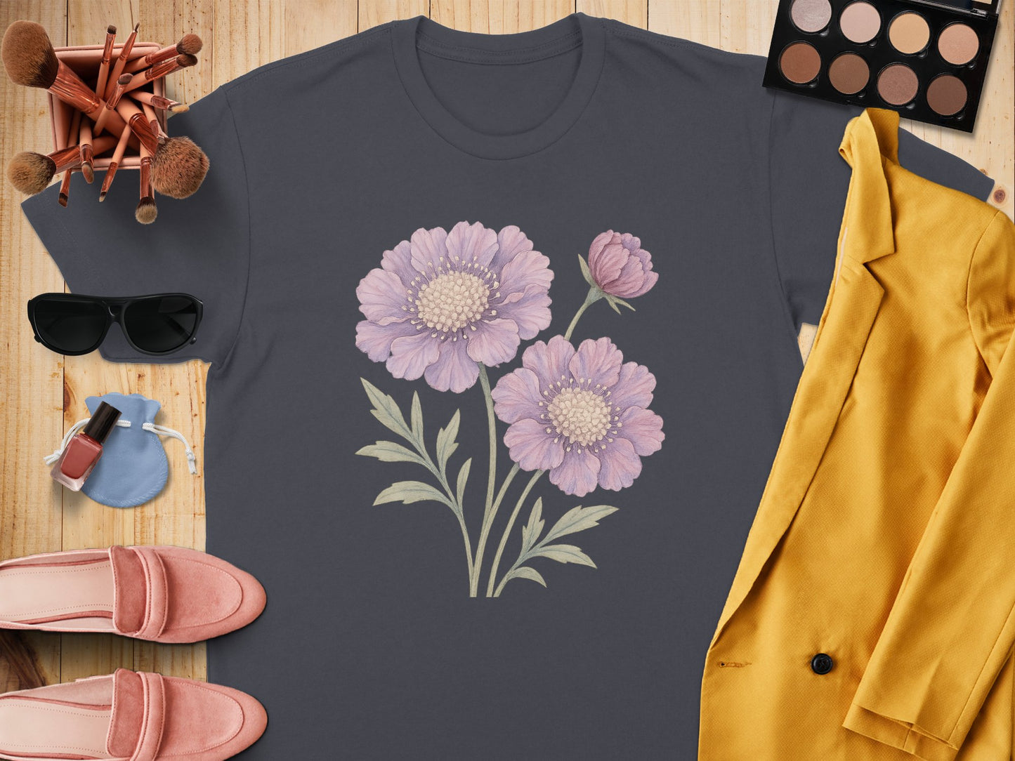 Purple Flower Design Graphic Tee product