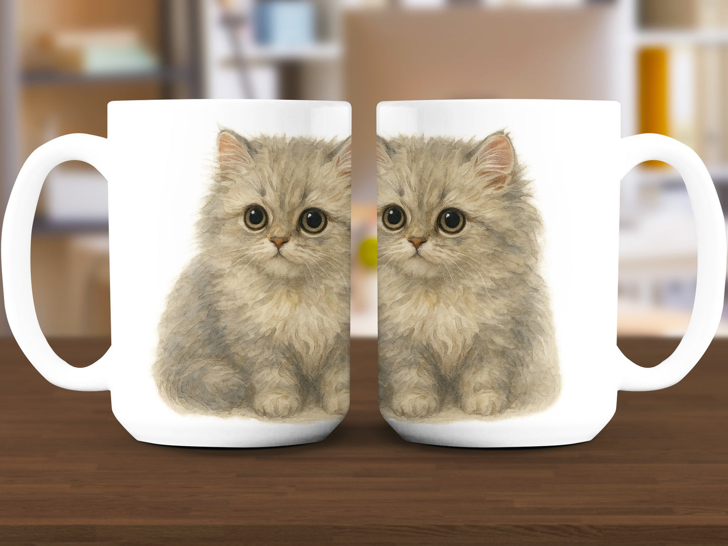 Cute Fluffy Kitten Printed Design Ceramic Mug product
