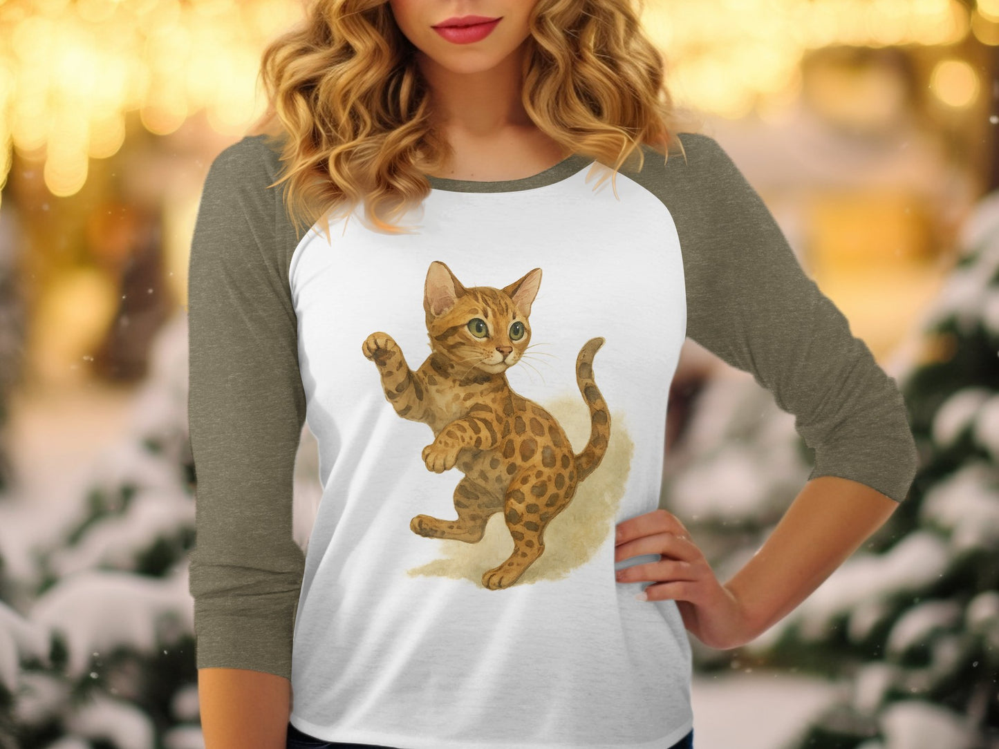Cute Kitten Graphic Baseball Tee Shirt product type