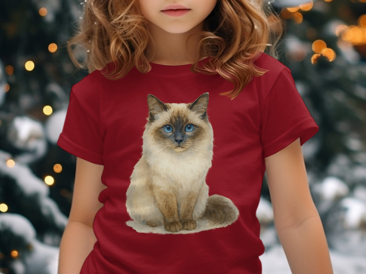 Seal Point Ragdoll Cat Art Tee perfect kids gift product type