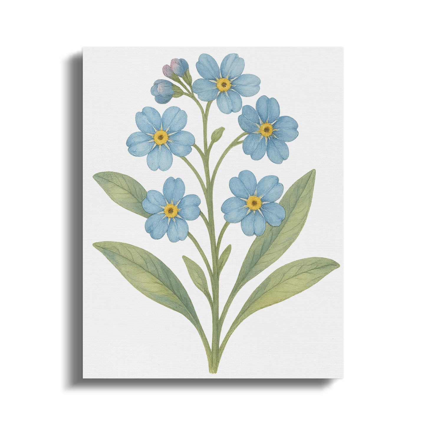 Elegant Blue Floral Botanical Art Canvas Wall Decor product