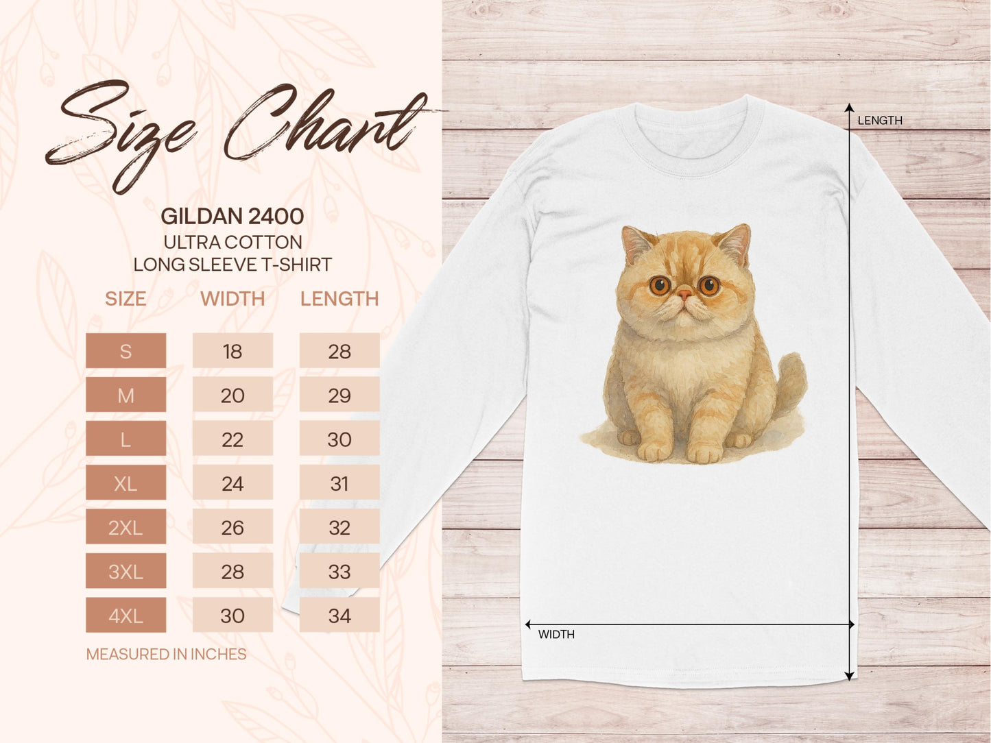 Cute Orange Cat Print Long Sleeve T-Shirt product type