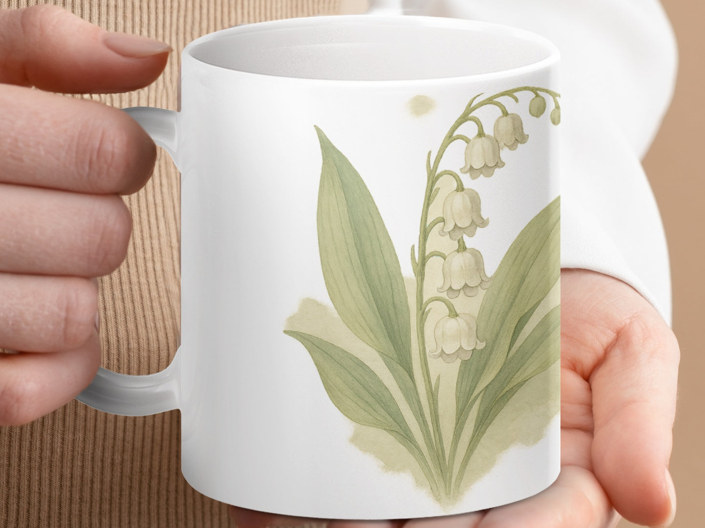 Elegant Lily of the Valley Flower Design Mug product