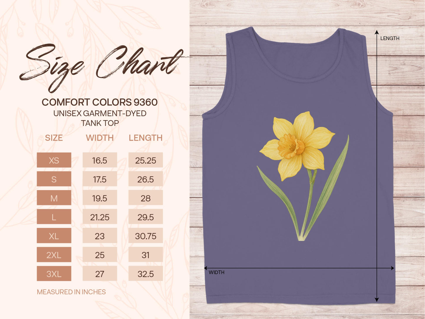 Daffodil Floral Design Unisex Garment-Dyed Tank Top product