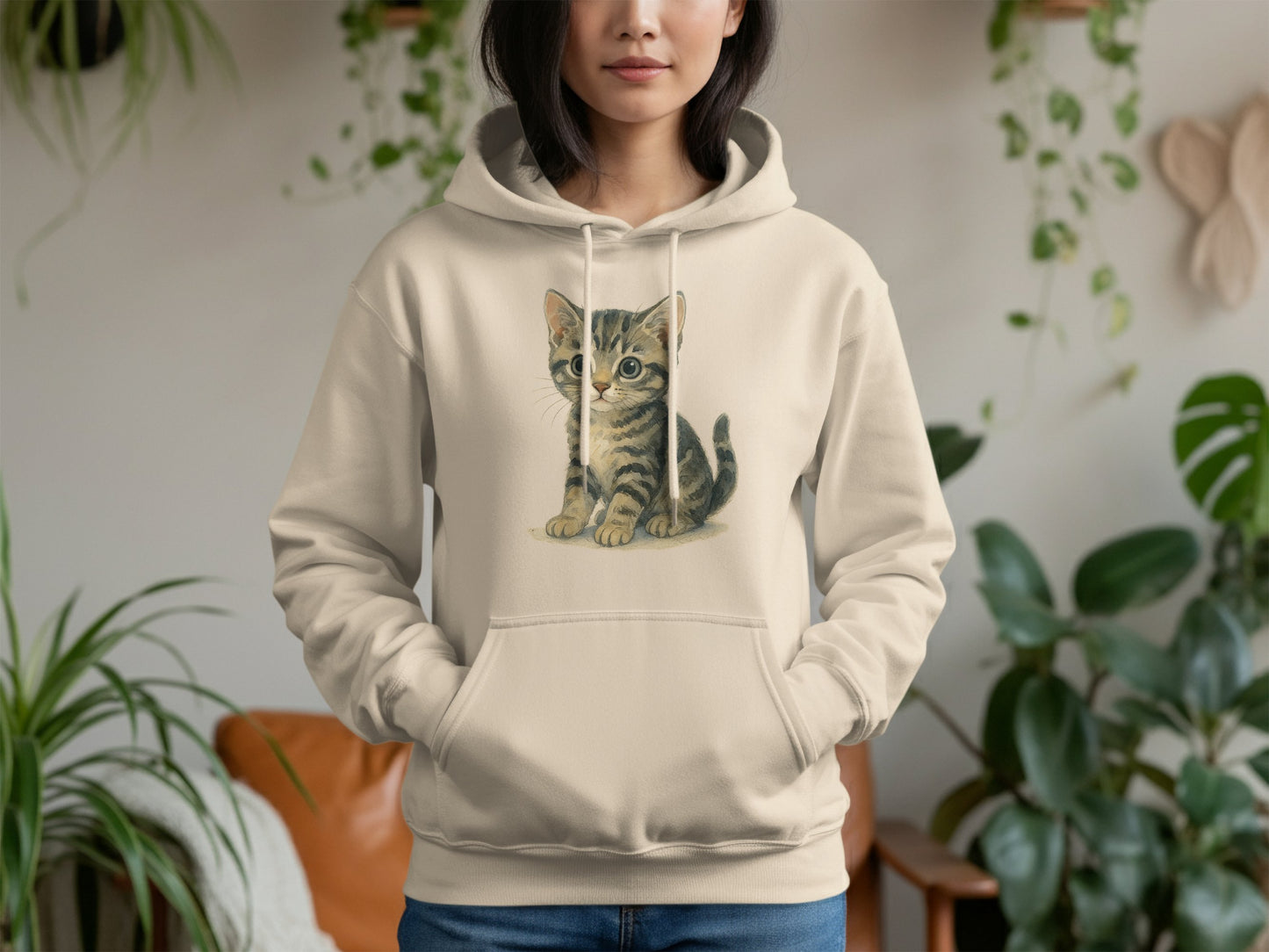 Cute Kitten Graphic Design Hooded Sweatshirt product