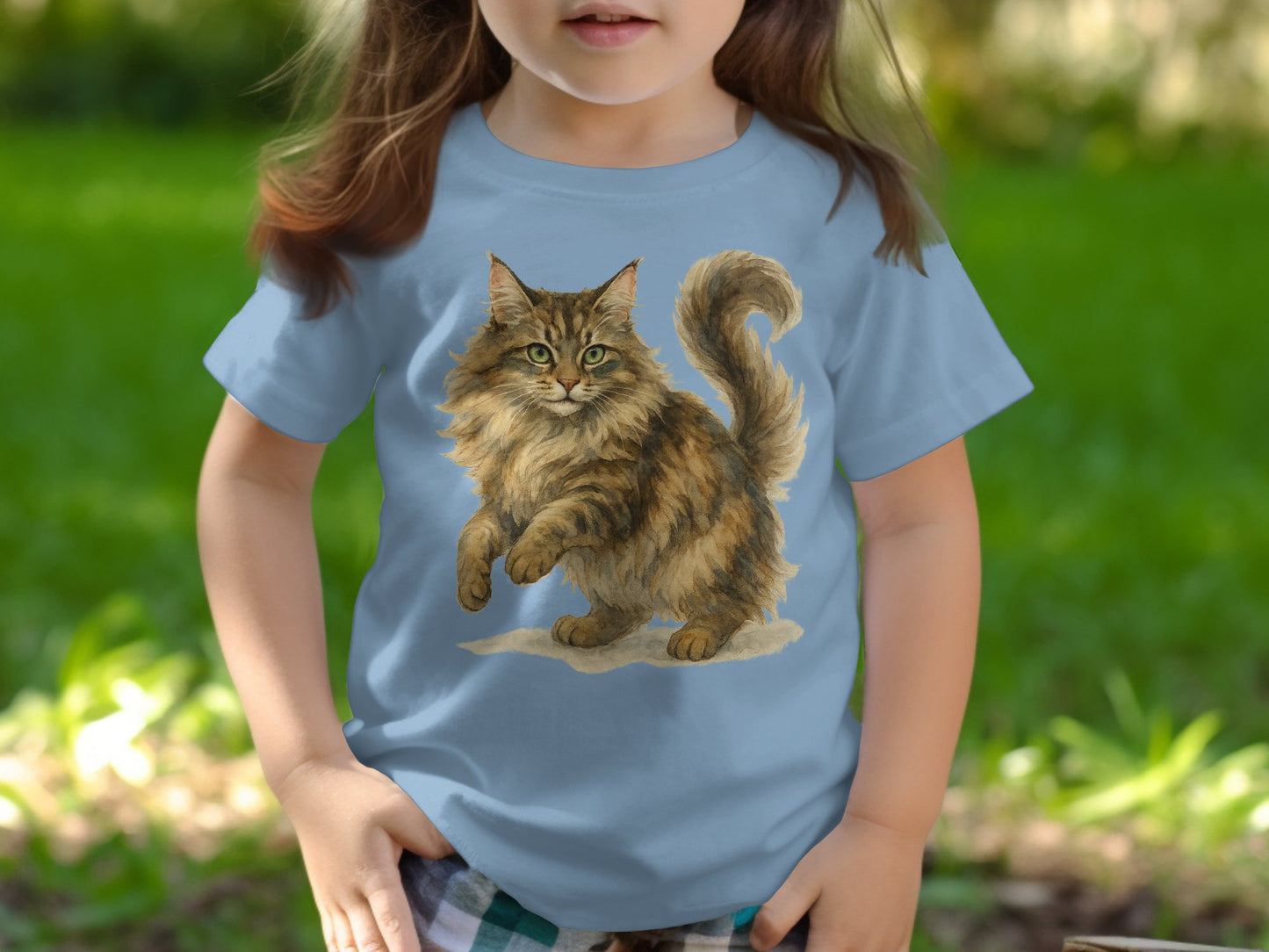 Adorable Cat Design on Blue Toddler T-shirt product type