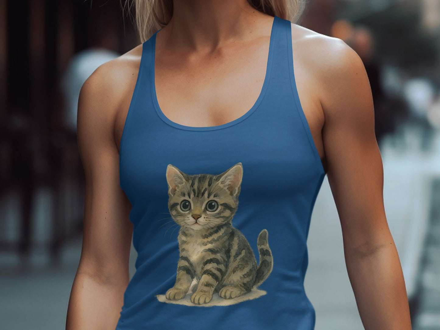 Adorable Kitten Graphic Tank Top Women's Apparel Product Type