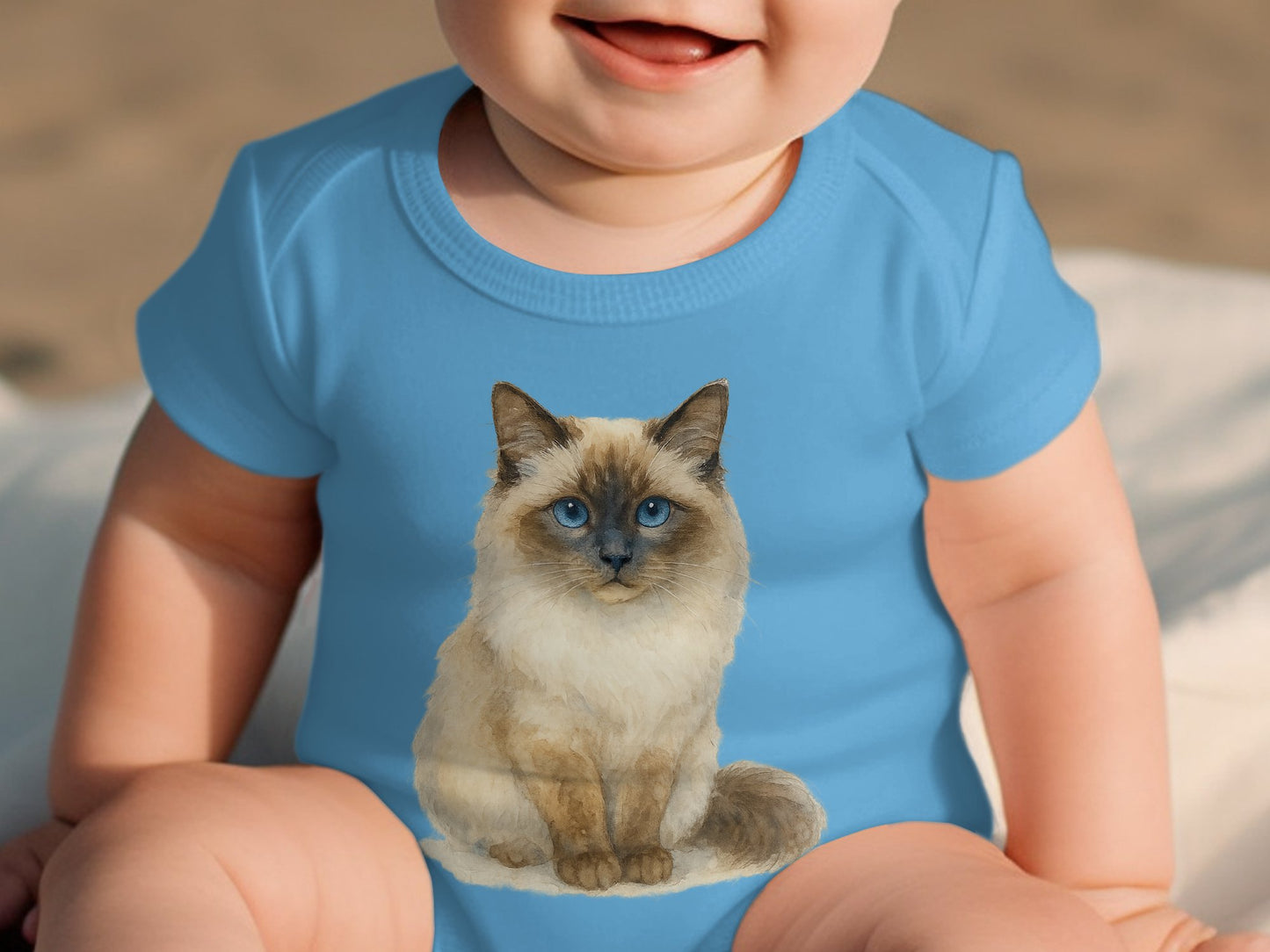 Adorable Baby Bodysuit with Cute Cat Design product type