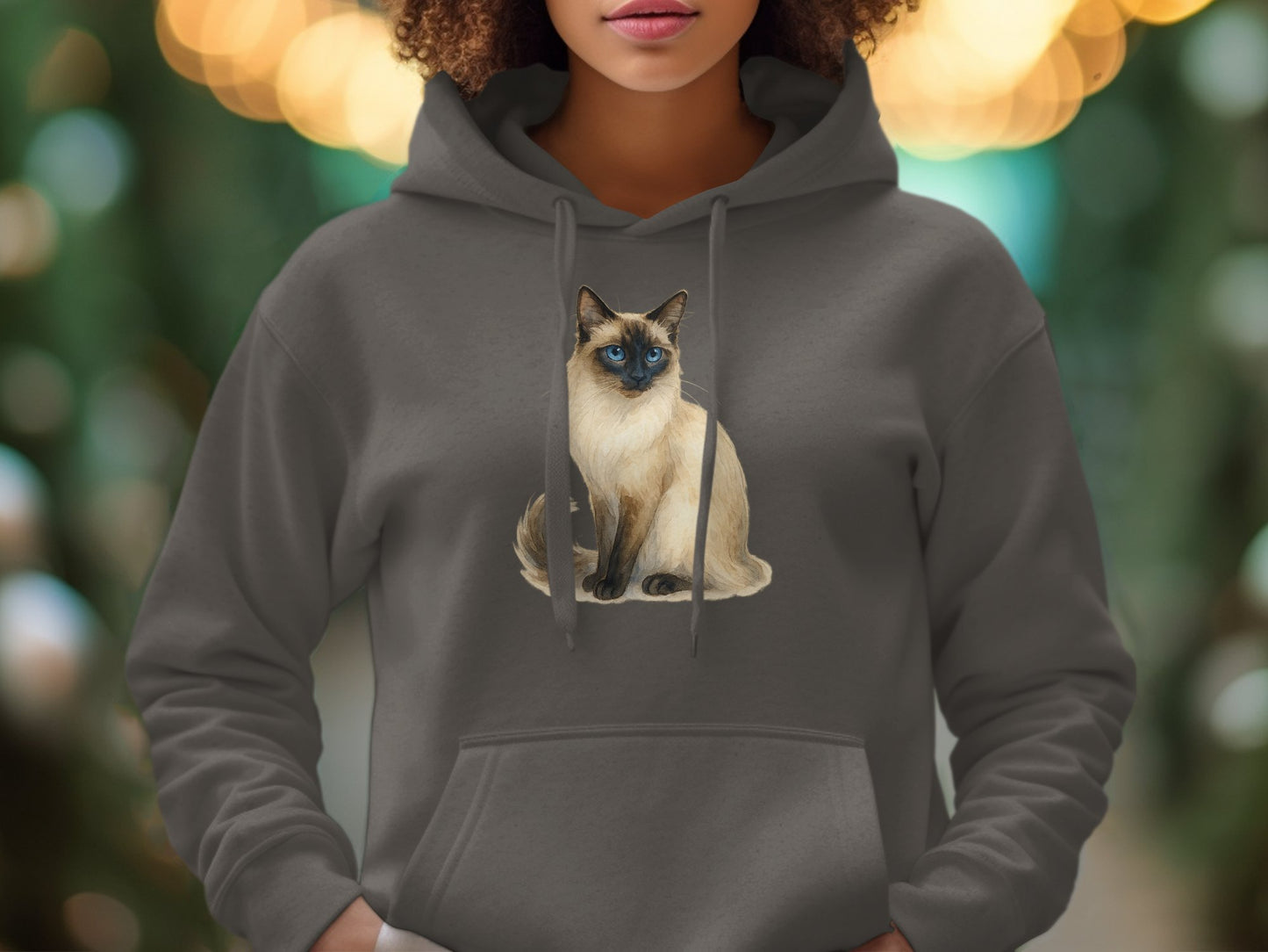 Stylish Hoodie Featuring Beautiful Siamese Cat Design product