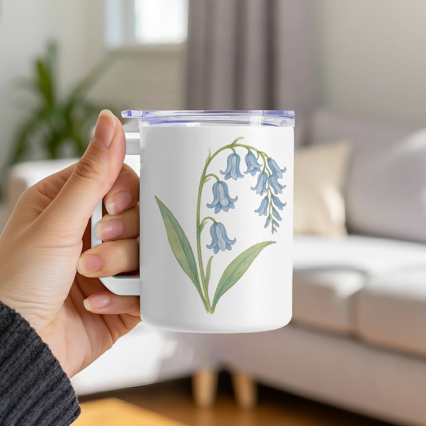 Elegant Bluebell Design White Coffee Mug product