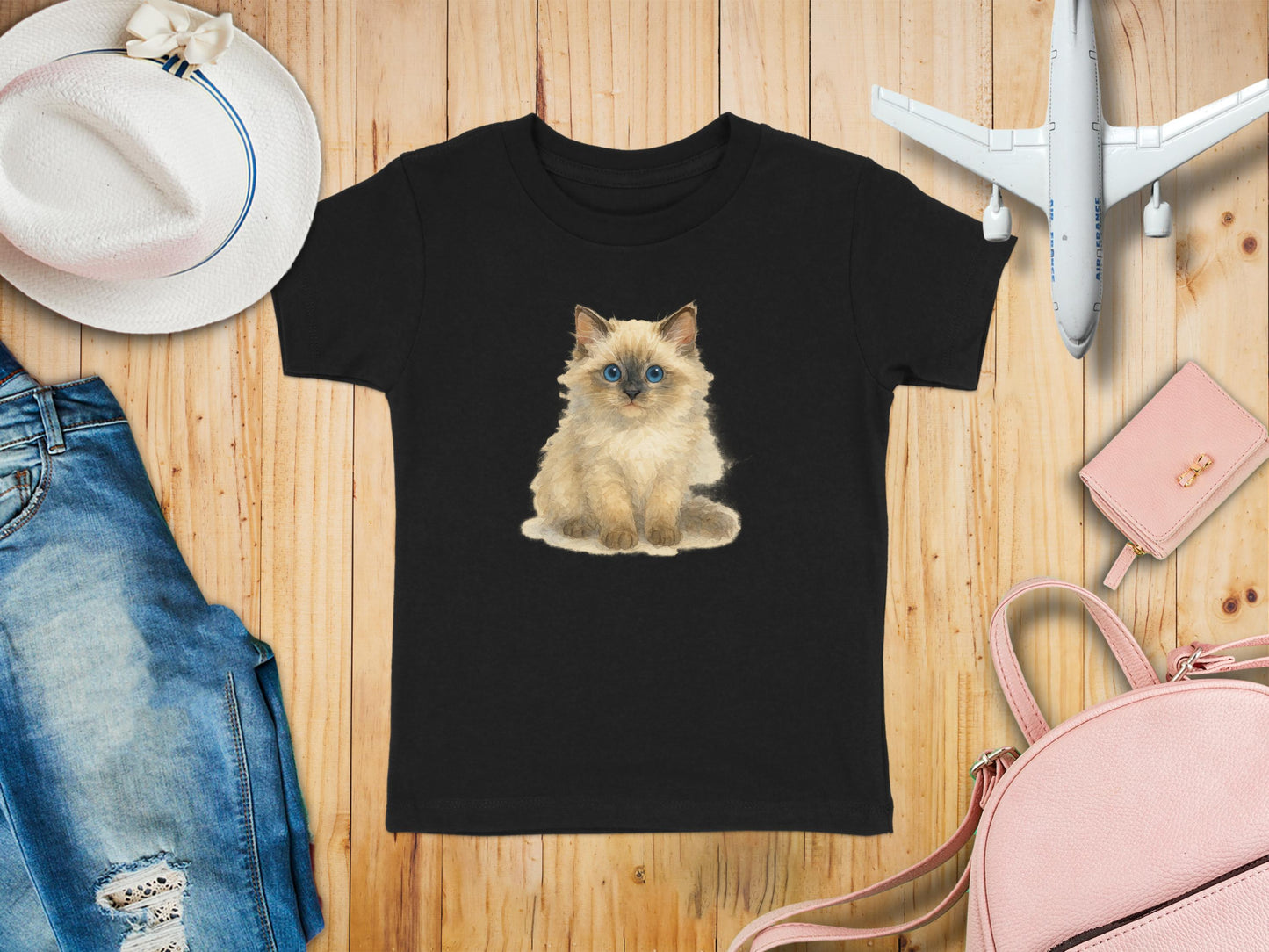 Cute Fluffy Kitten Graphic Tee for Cat Lovers product type