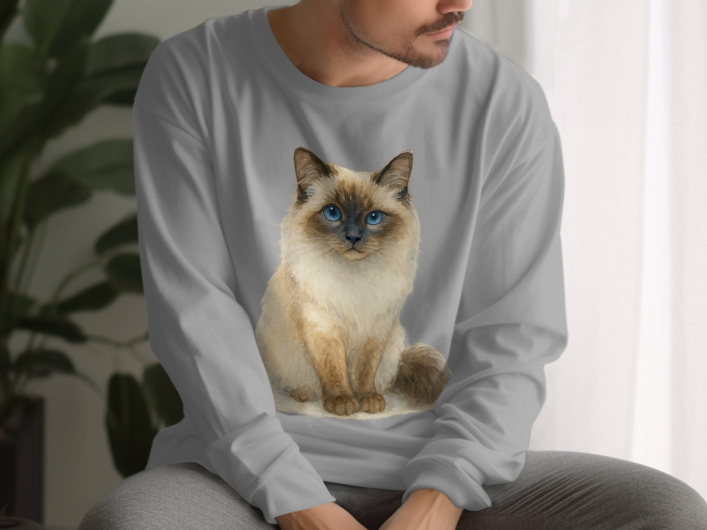 Lifelike Cat Print Sweatshirt Long Sleeve Casual Product Type