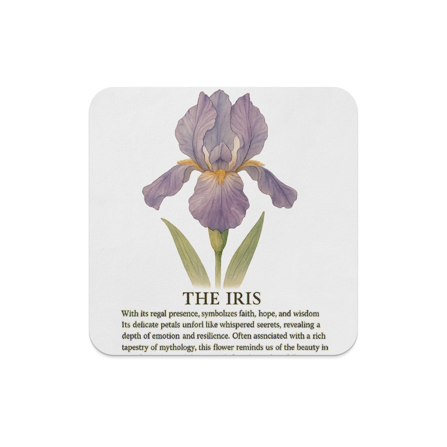 Elegant Purple Iris Design Drink Coaster product