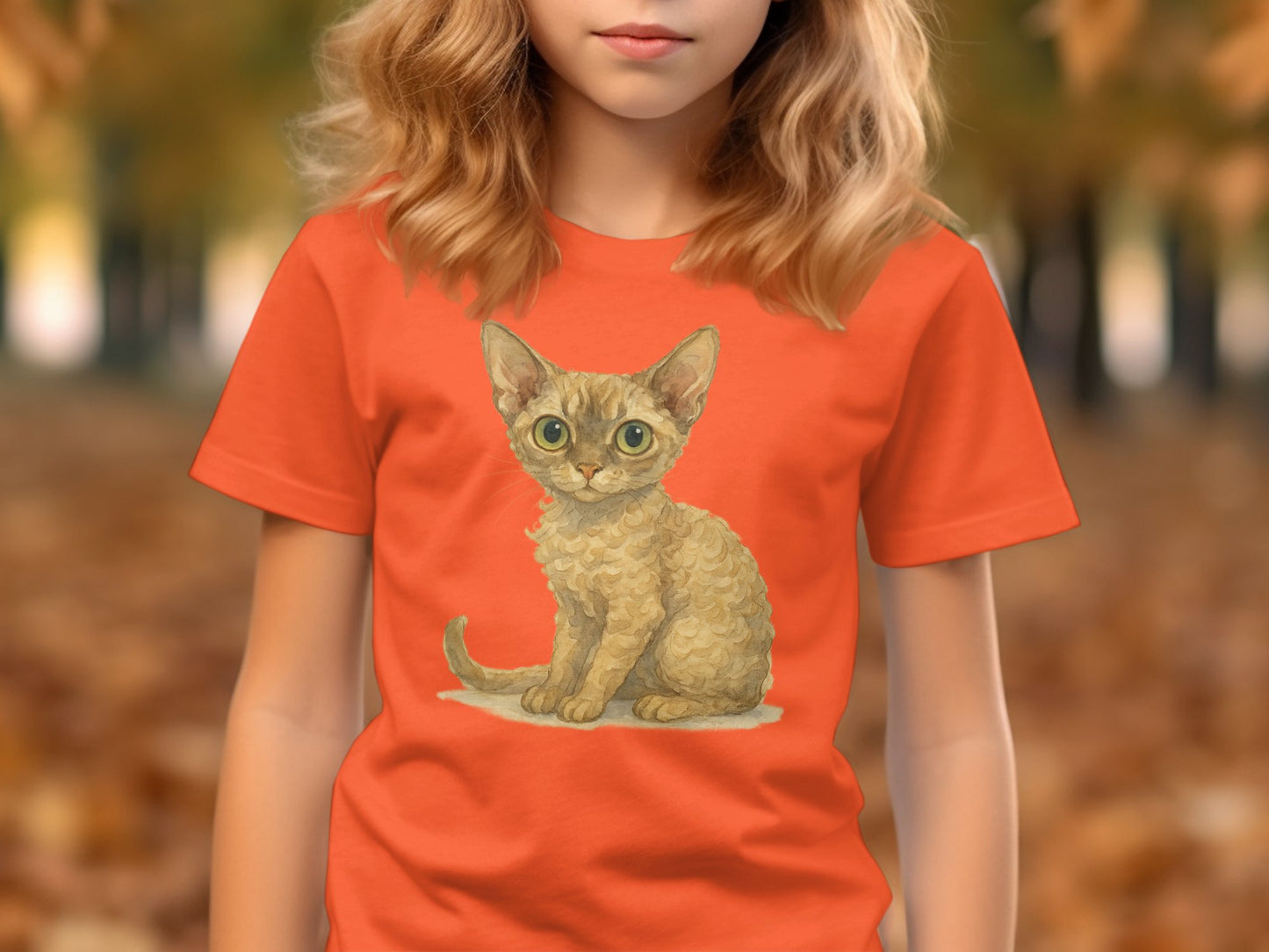 Adorable Kitten Printed on Orange Kids T-Shirt product type