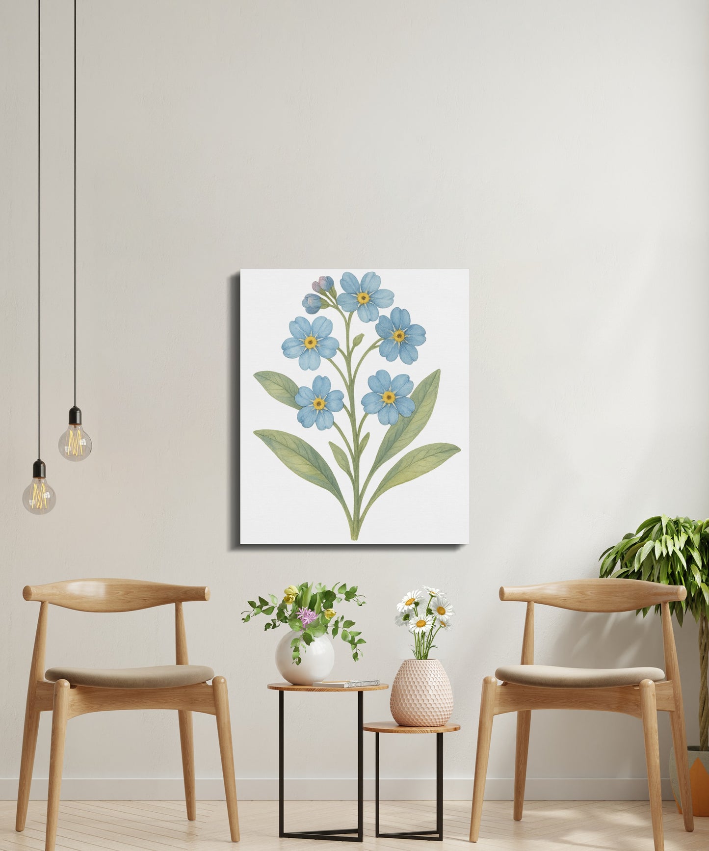 Blue Flower Art Print Wall Decor Botanical product type