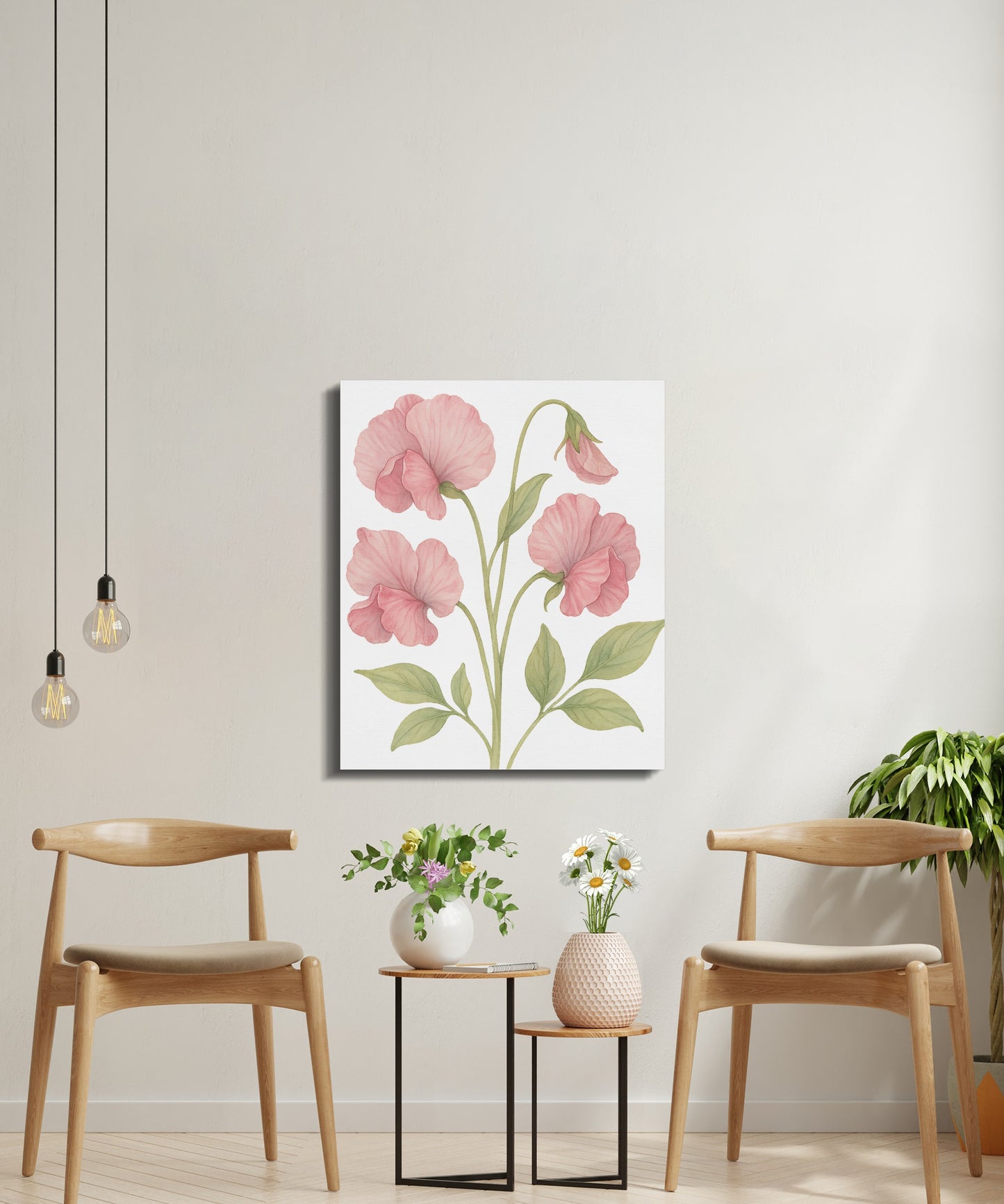 Elegant Floral Artwork for Living Room Wall product type