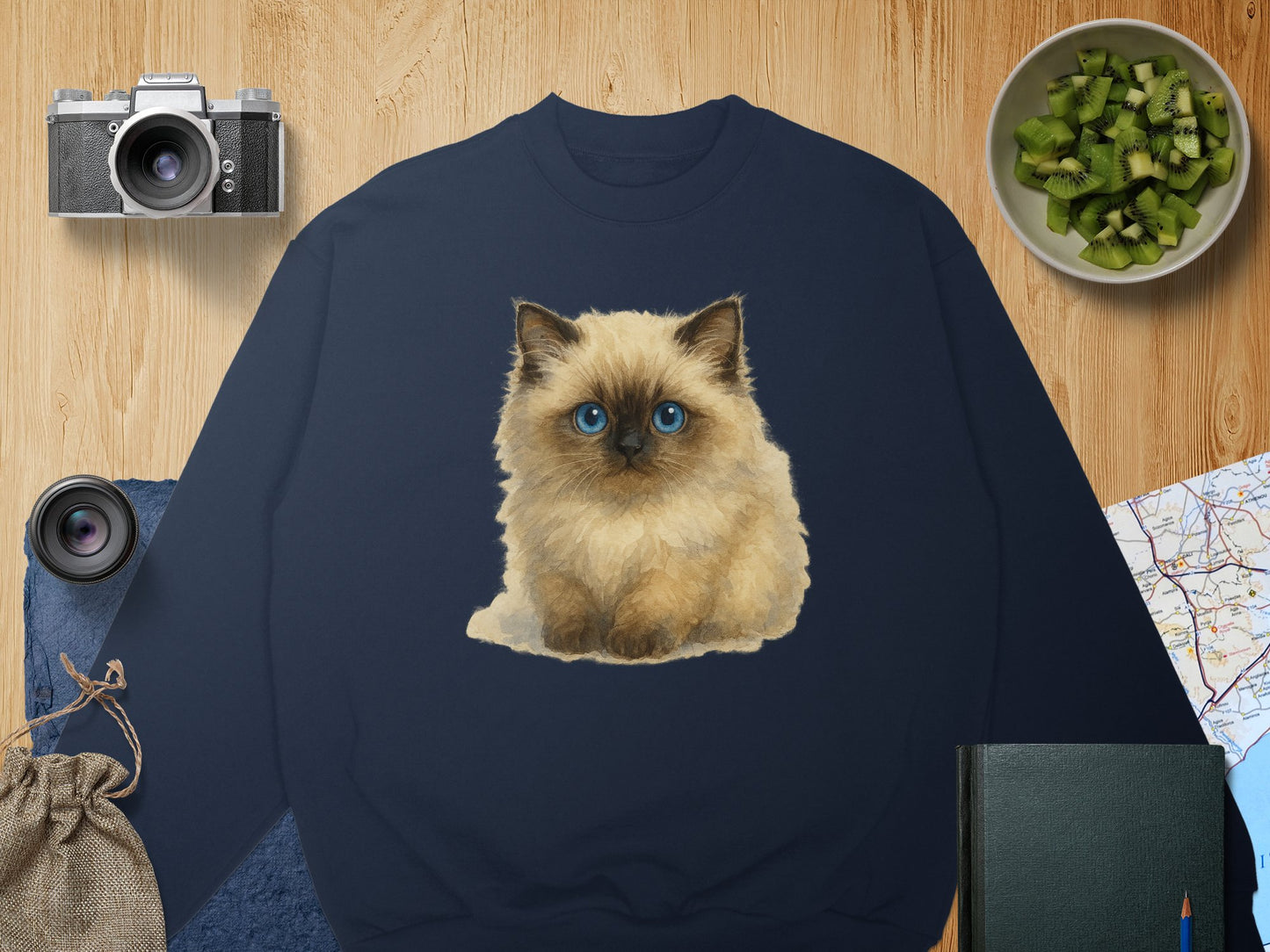 Cute Fluffy Kitten Print Long Sleeve Top product type
