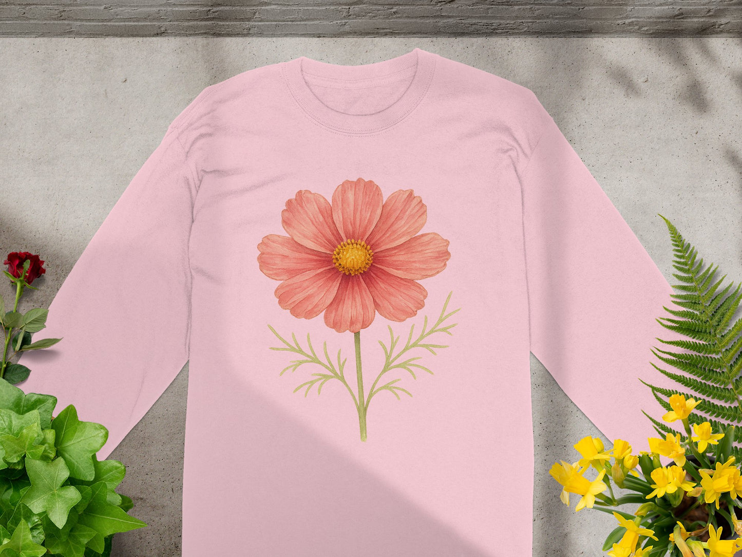 Pink Long Sleeve with Single Flower Design product type