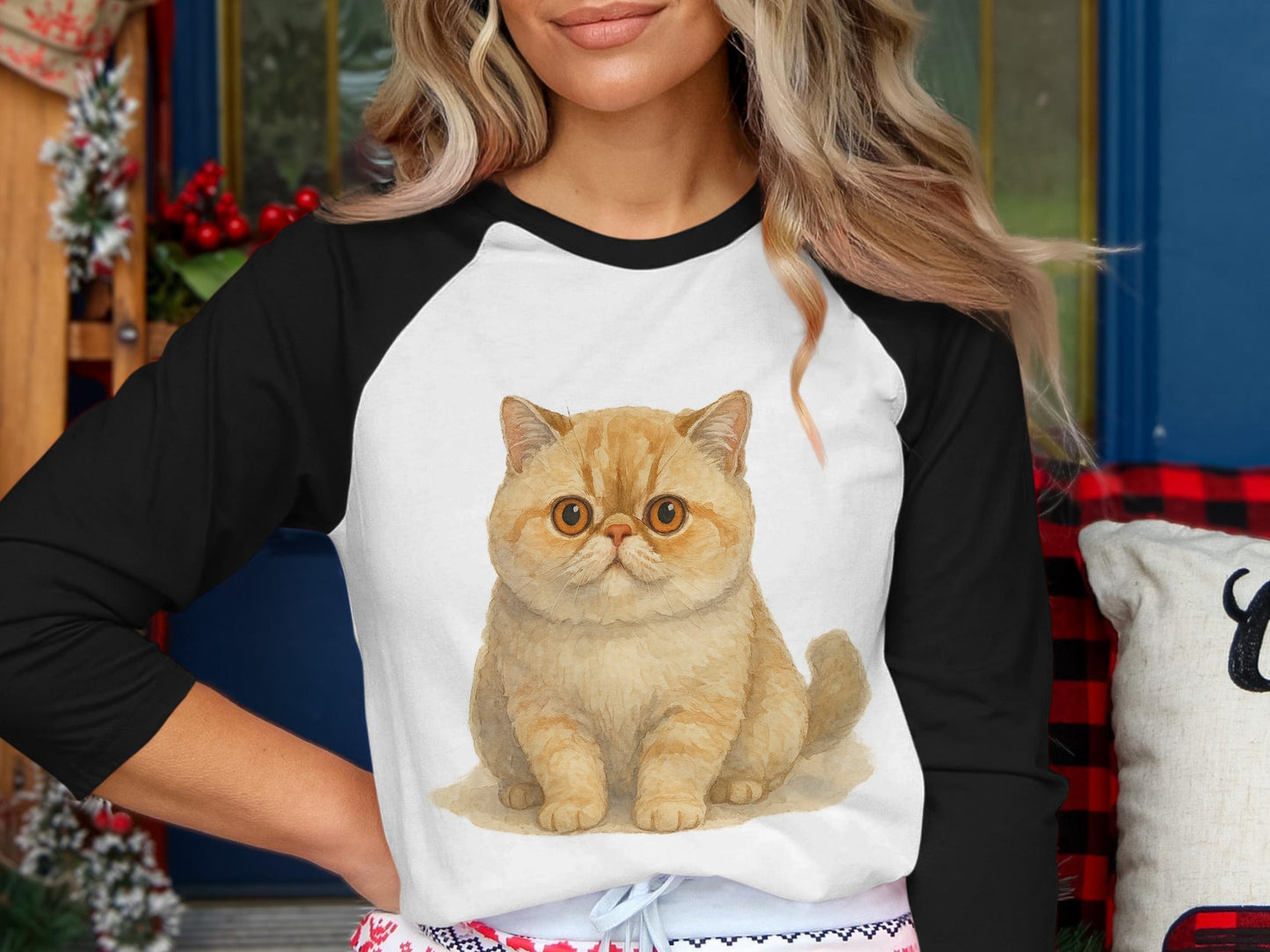 Cute Cat Print Raglan Sleeve Casual Wear Shirt product type
