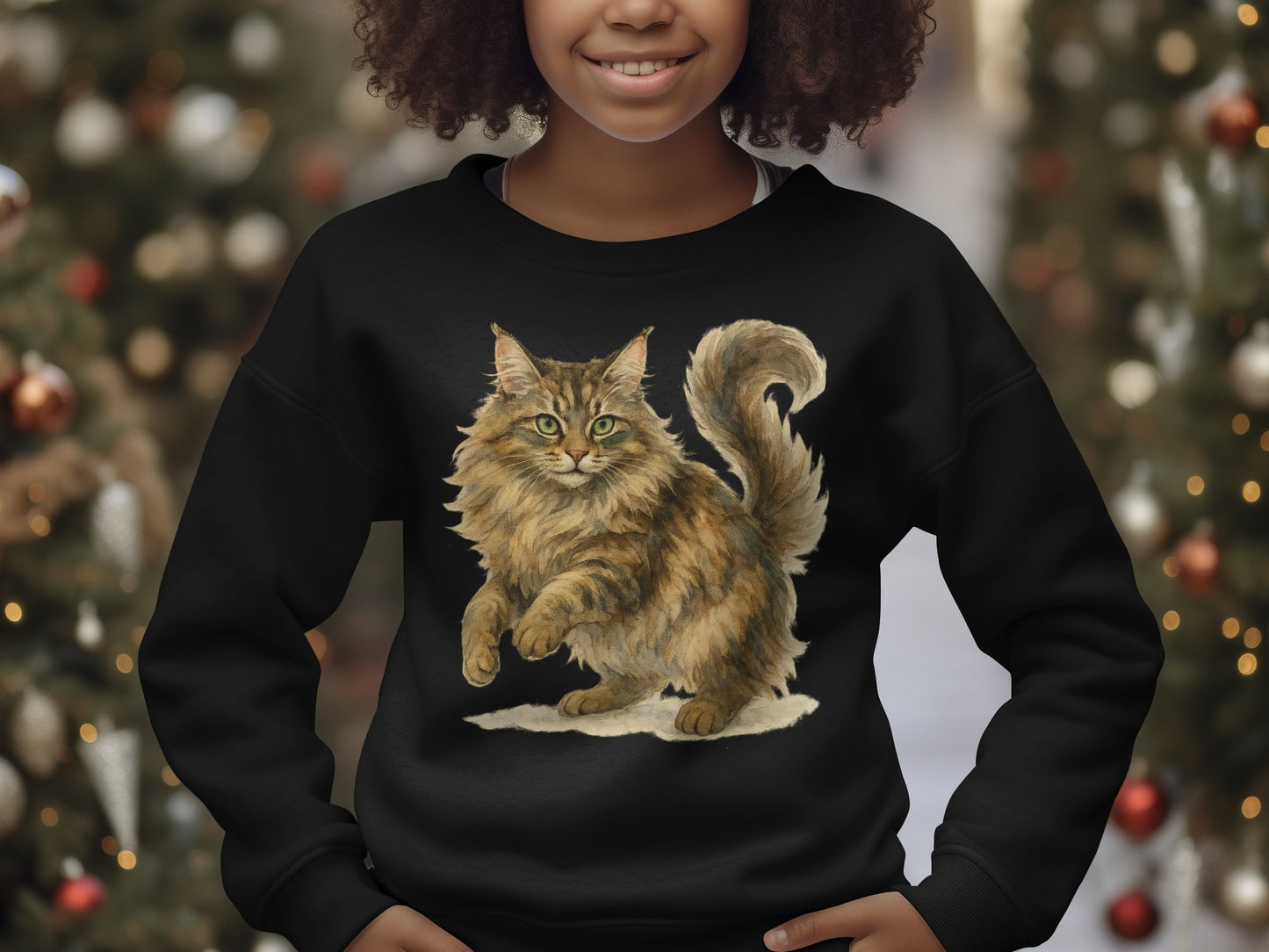 Cute Fluffy Cat Graphic Design Sweatshirt product