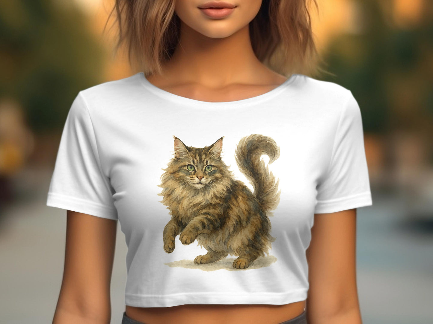 Adorable Cat Print Crop Top Perfect Animal Lover Product