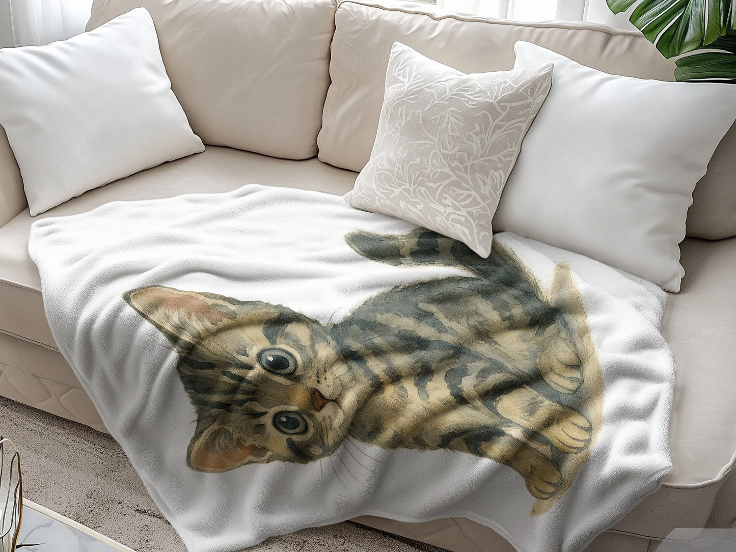 Cozy Blanket with Adorable Kitten Design product type